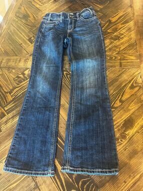Rock & Roll Mid Rise Riding Western Cowgirl Jeans Women 28x32 Aztec Thick Stitch